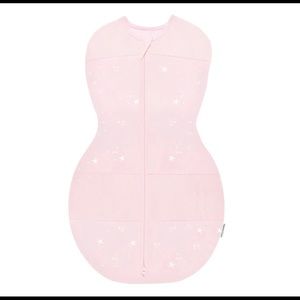 Happiest Baby Sleepnea double zipper velcro sleep sack pink w/white stars size S